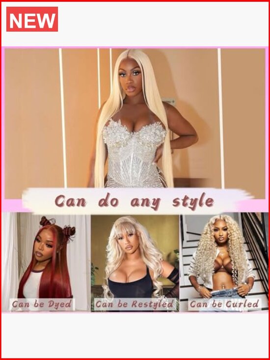 100% Human Hair 13x6 HD Lace Front Wig Pre Plucked Straight 200 Density Glueless main image 5